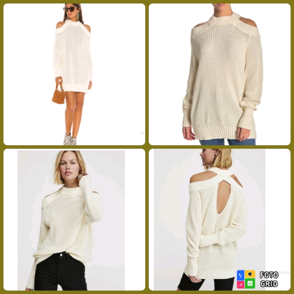 Free People Half Moon Bay Cold Shoulder Pullover Sweater